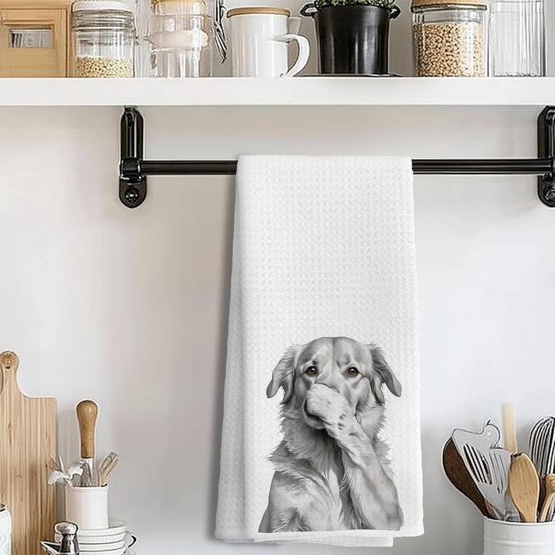 LUKIPOM Golden Retriever Gifts Hand Towels, Golden Retriever Gifts for Women Men,Dog Bathroom Decor, Funny Bathroom Hand Towels, 16x24 Inches - Image 4